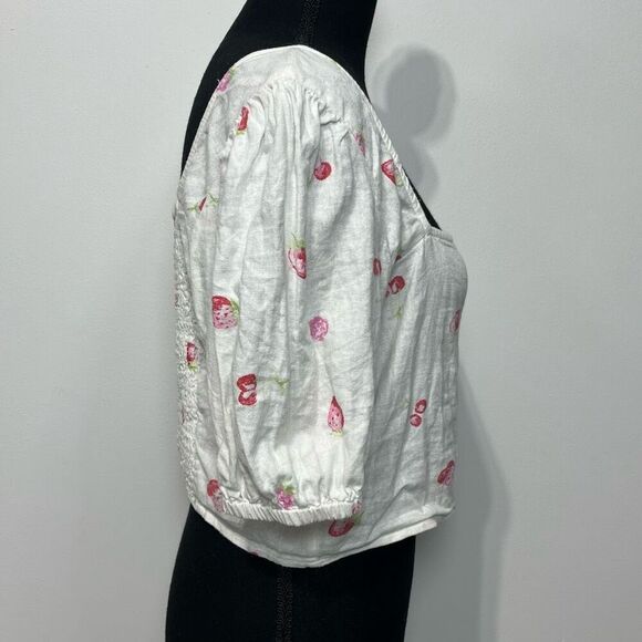 BP Puff Sleeve Crop Top in Tossed Berrries Medium - Picture 10 of 16